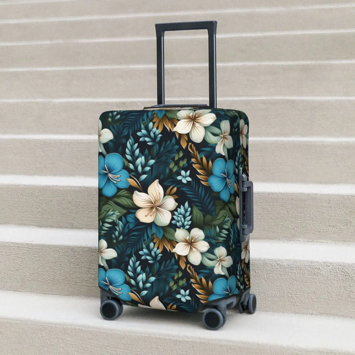 Hawaiian Flowers Suitcase Cover Beautiful Tropical Print Business Protection Flight Practical Luggage Case