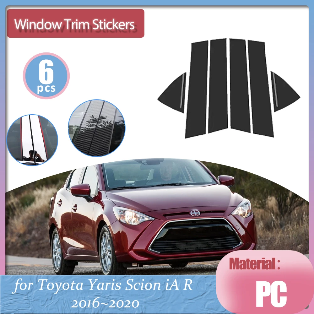 Para Toyota Yaris Scion iA R 2016 ~ 2020 cubierta embellecedora central de ventana de puerta de coche B C Pilar centro columna calcomanía pegatina parte Accesorios