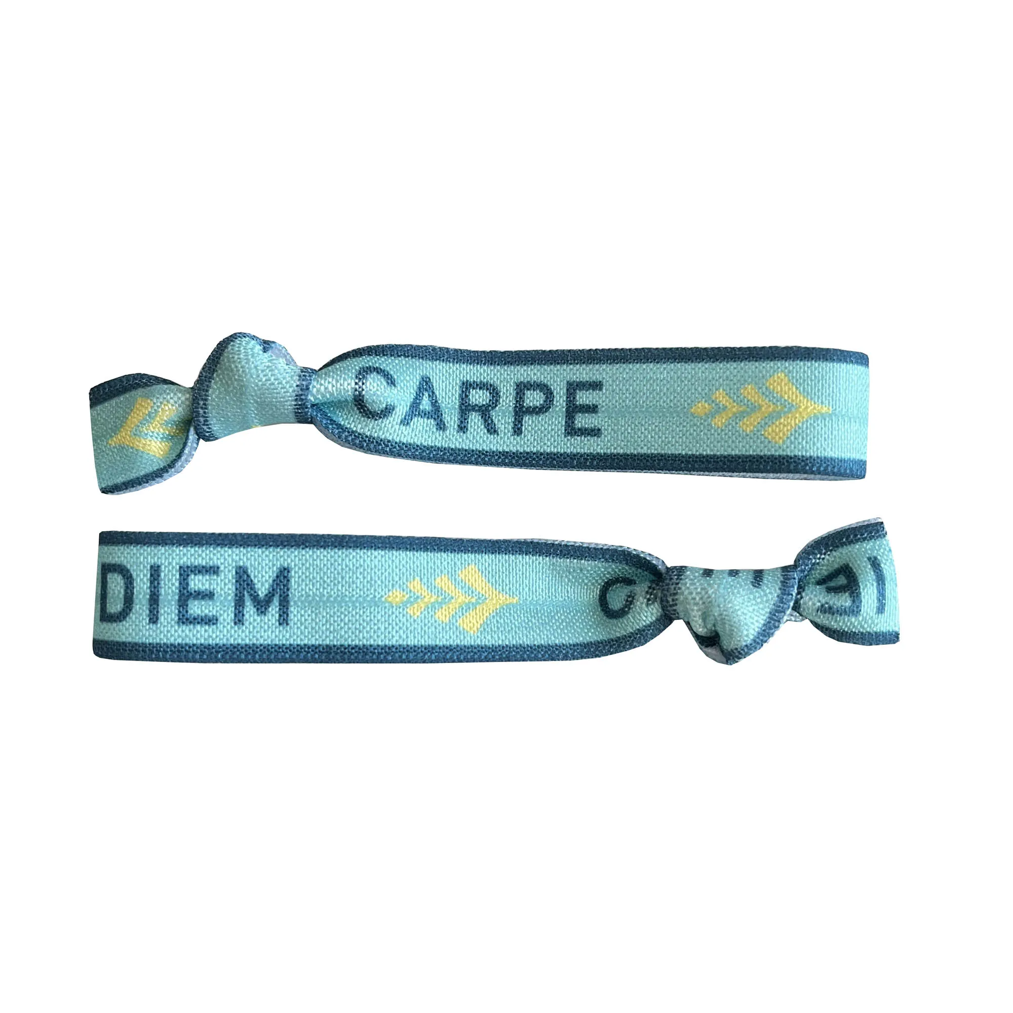 100 Stück Happiness AMOUR LABELLE geknotetes Haargummi-Armband Good Vibes Carpe Diem Love Print Pferdeschwanzhalter Gummiband-Armband – Detail 21