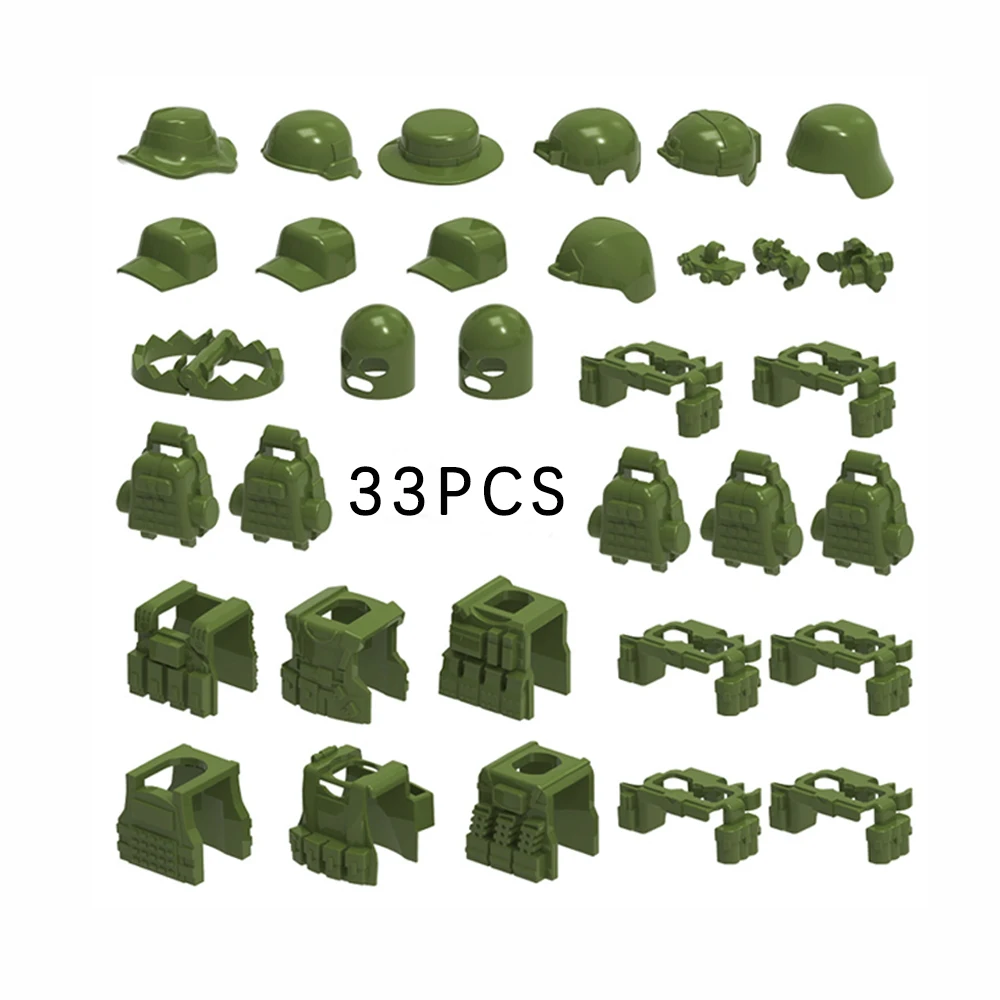 Military Building Blocks with Mini Soldier Figures, Special Force Tactical Equipment Set, Bulletproof Vests & Armor Accessories view 5