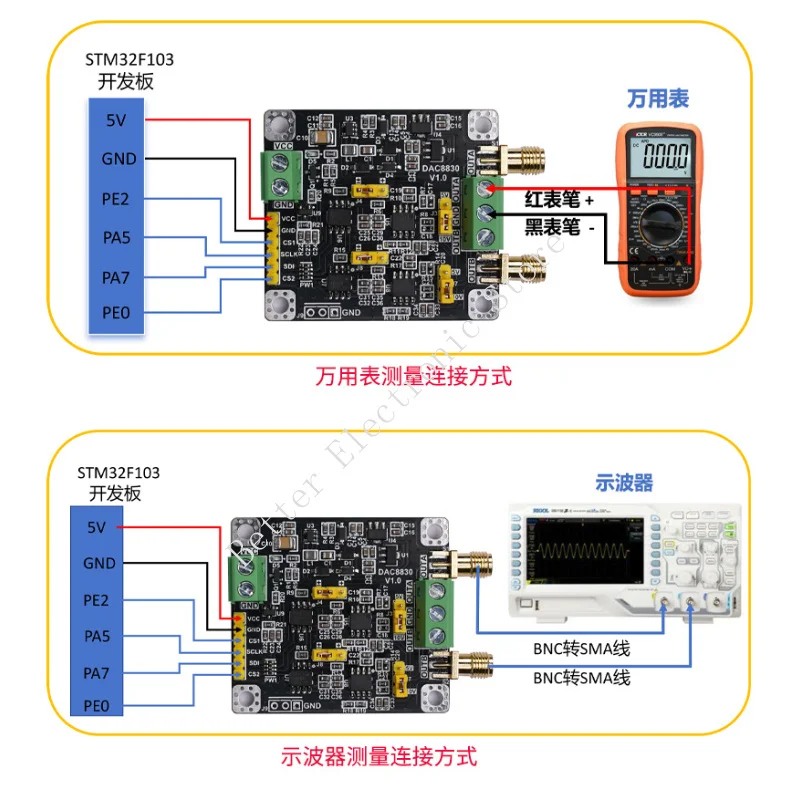 وحدة Dac8830 ثنائية القناة 2 قناة 16 بت محول رقمي إلى تناظري Dac وحدة 0-5 فولت 0-10 فولت ± 10 فولت #2