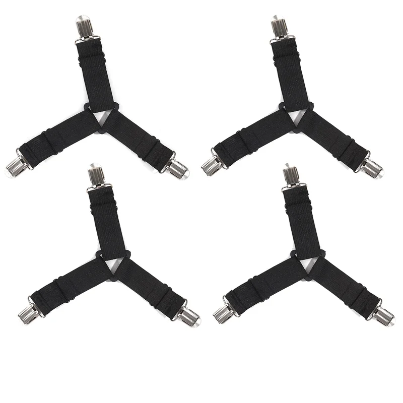 4 Stück Bettlaken Befestigungs elemente Halter Gadgets für Bettlaken Organizer Matratzen bezug Clip für zu Hause elastische Träger verstellbare Clips