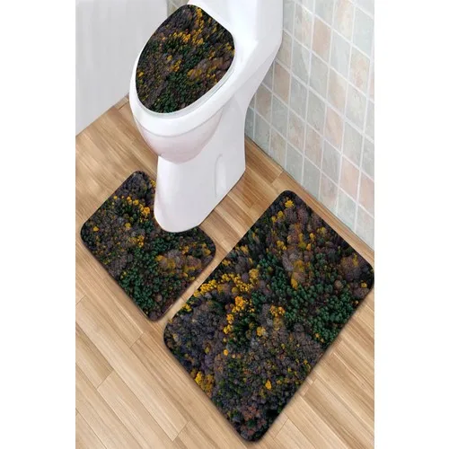 Inca Carpet Antibacterial Washable Non-Slip Dot Sole 3'lü Toilet Seat Pad (60CM x 100CM - 55CM x 60CM - 47CM x 50CM) İNKZ6050