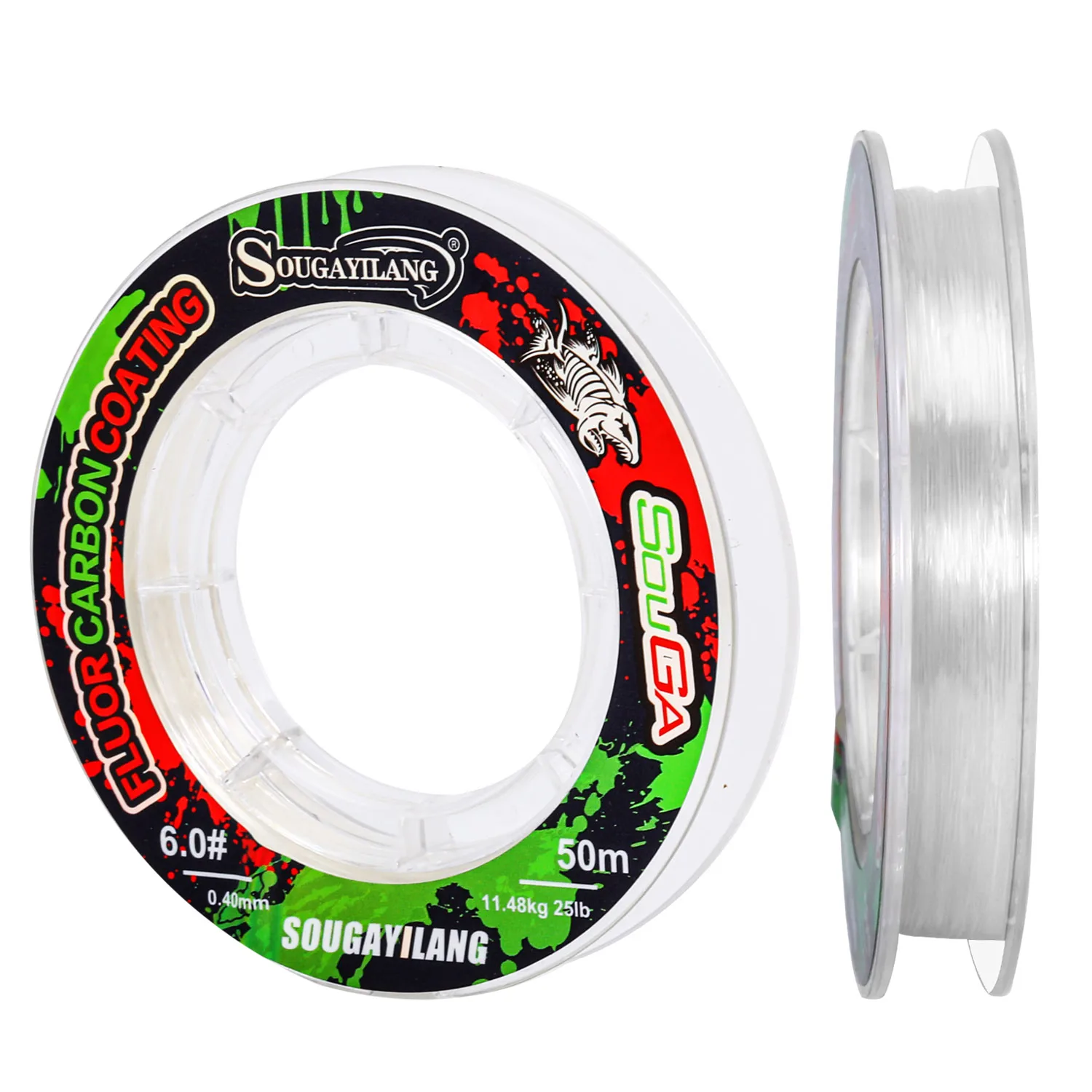 Sougayilang 50M 3-25LB Fluorkohlenstoff-Angelschnüre, geringe Duktilität, hochempfindliche Angelschnüre, Angeltest, Angelgerät, Pesca – Detail 2