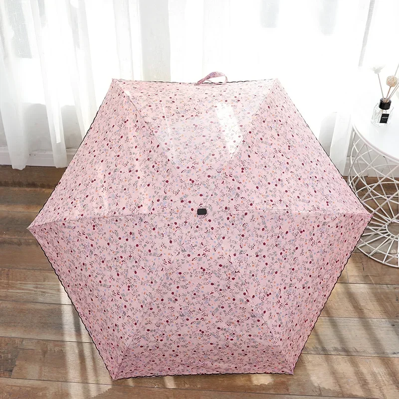 Portable Umbrella Bag Sun Umbrella Sun Protection UV Pocket 50-fold Umbrella Anno Shu Floral Embroidery Compact