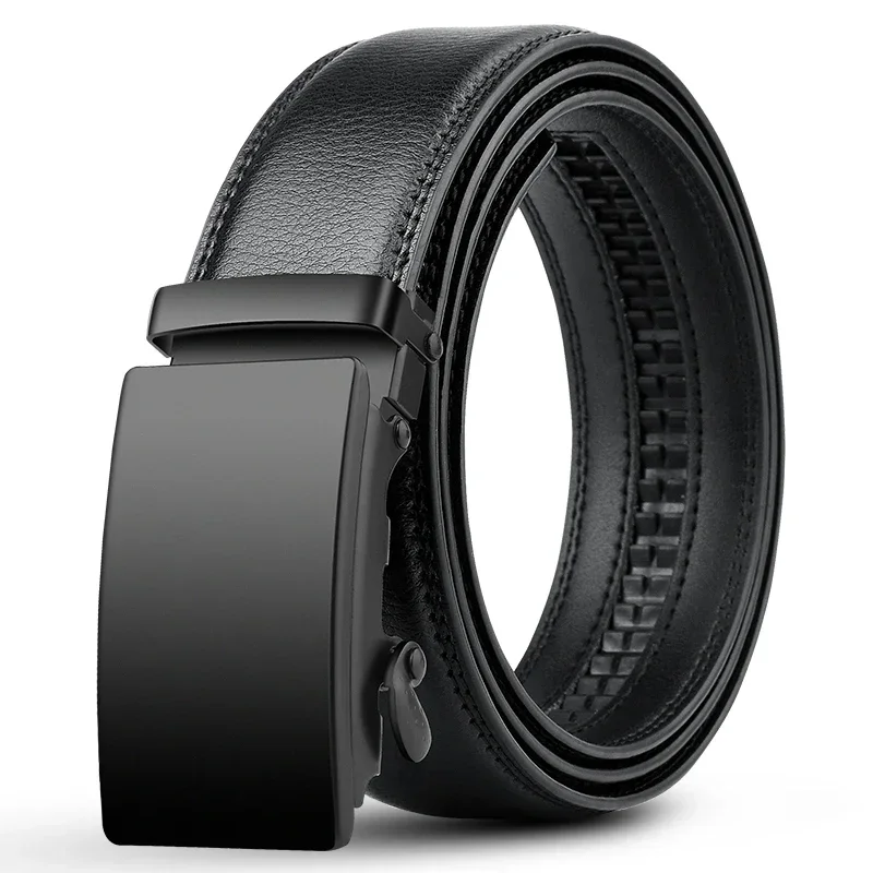 Automatic Buckle Belt for Men Famous Brand Business Belt Men PU Leather Waist Straps Black Male Jeans Belts for Men