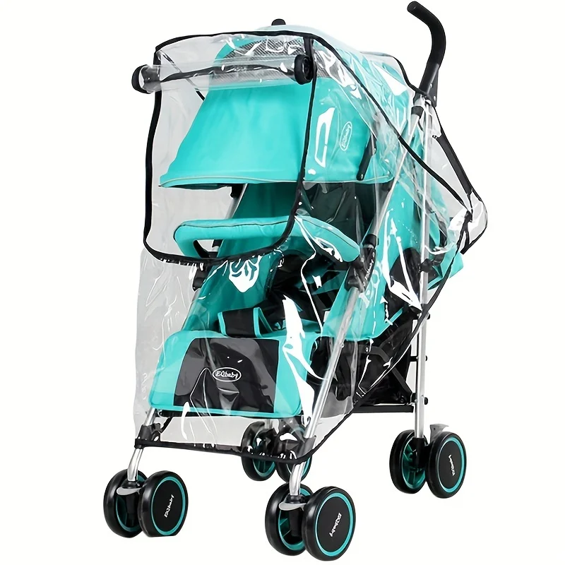 1pc Portable Universal Waterproof Rain Cover Wind Dust Shield Canopy Baby Strollers Pushchair Babies Mosquito Net Stroller Cover view 3