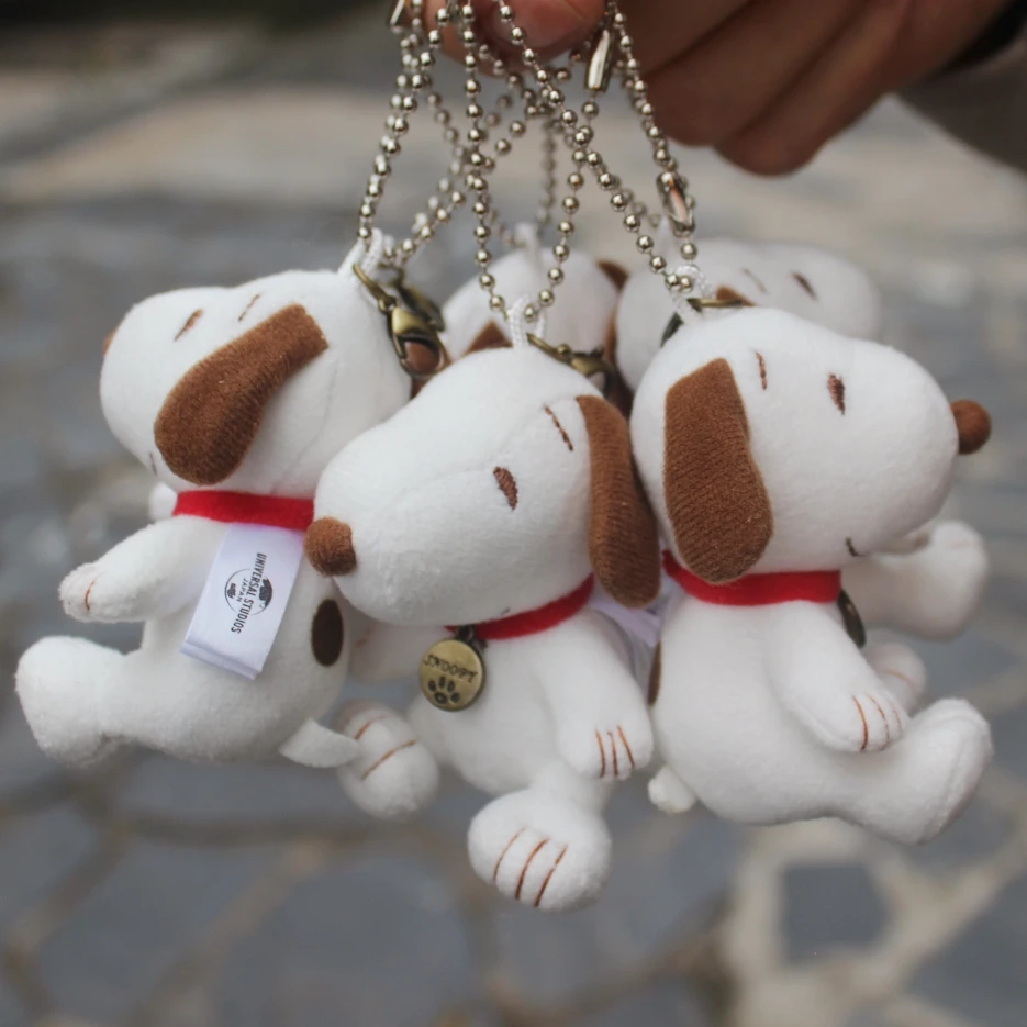 

6piece 6cm Peanuts Snoopy plush pendant toys high quality snoopy toys KEY CHAIN plush toys
