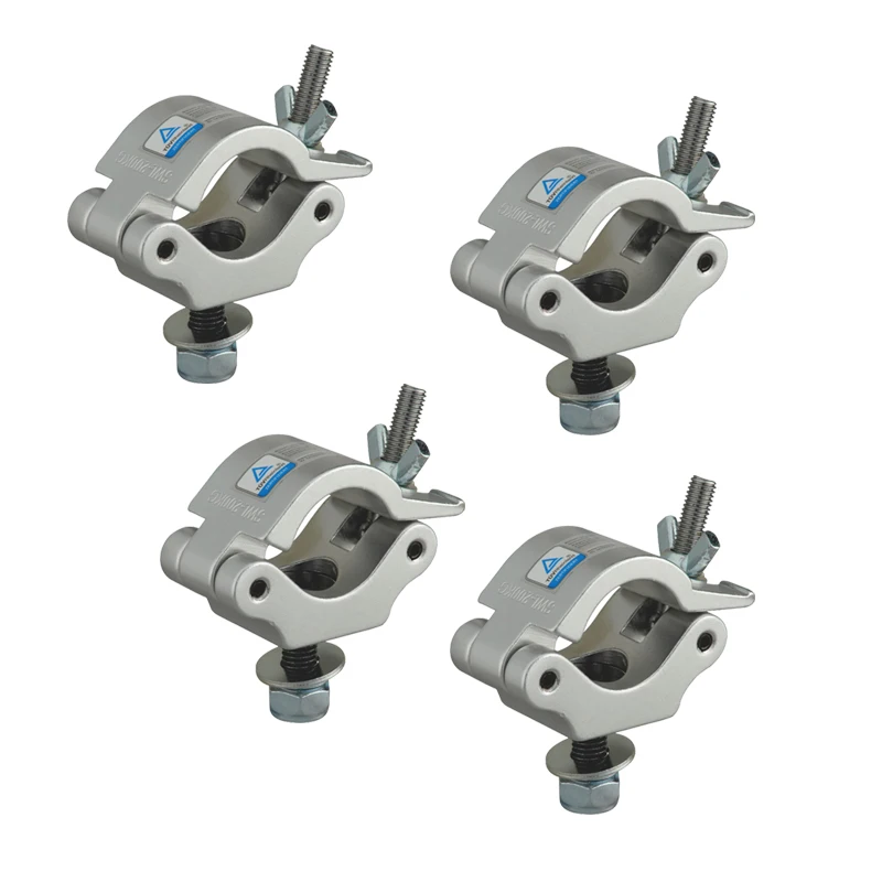 4pcs Aluminum Truss JR Clamp Safety Quick Rig Hook Stage Light Trigger Hook 32-35MM Eye Coupler for Fixture Heavy Duty 200KG