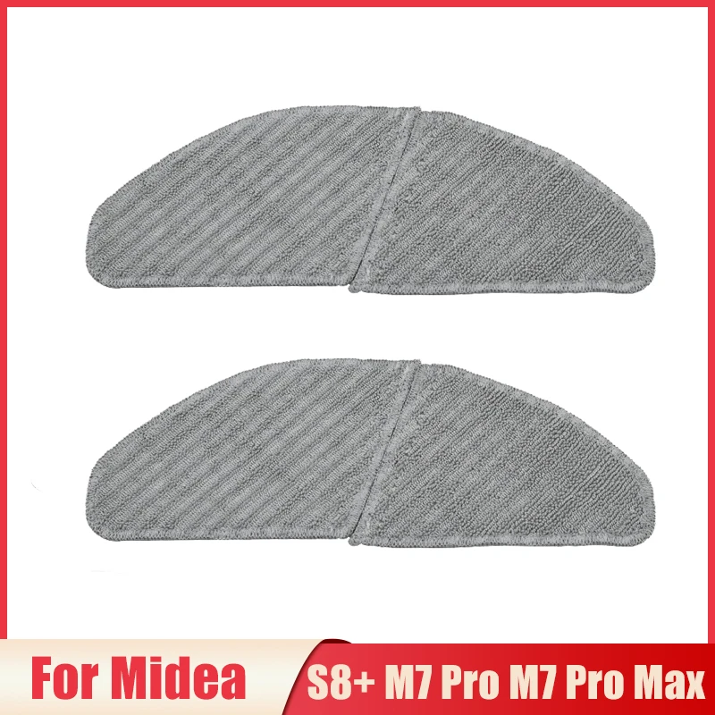 2pcs Mop Rags For Midea S8 S8+ M7 Pro M7 Pro Max Robot Vacuum Cleaner Spare Parts Washable Polyester Mop Cloth Pads Replacement