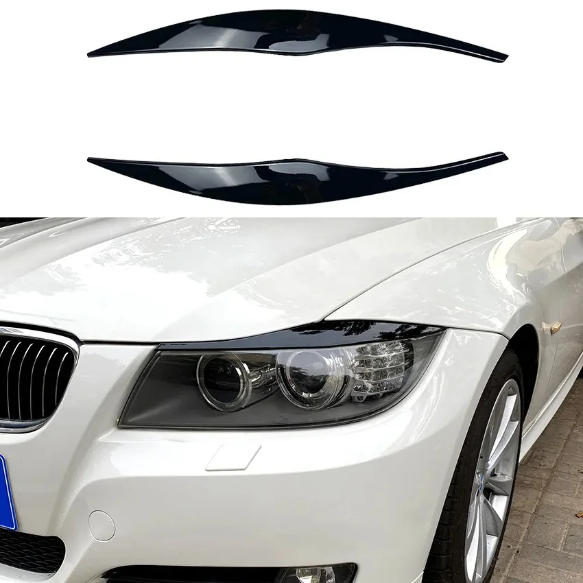 

ABS Gloss Black Headlight Eyebrows Eyelid for BMW 3 Series E90 E91 2005 2006 2007 2008 2009 2010 2011 Sedan / Touring Stickers