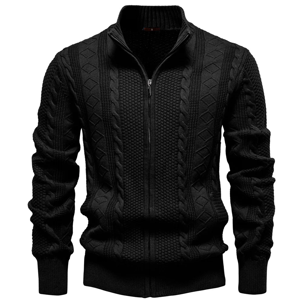 Men's woolen jacket European size elegant and fashionable autumn and winter sweater cardigan high-quality jacket for men