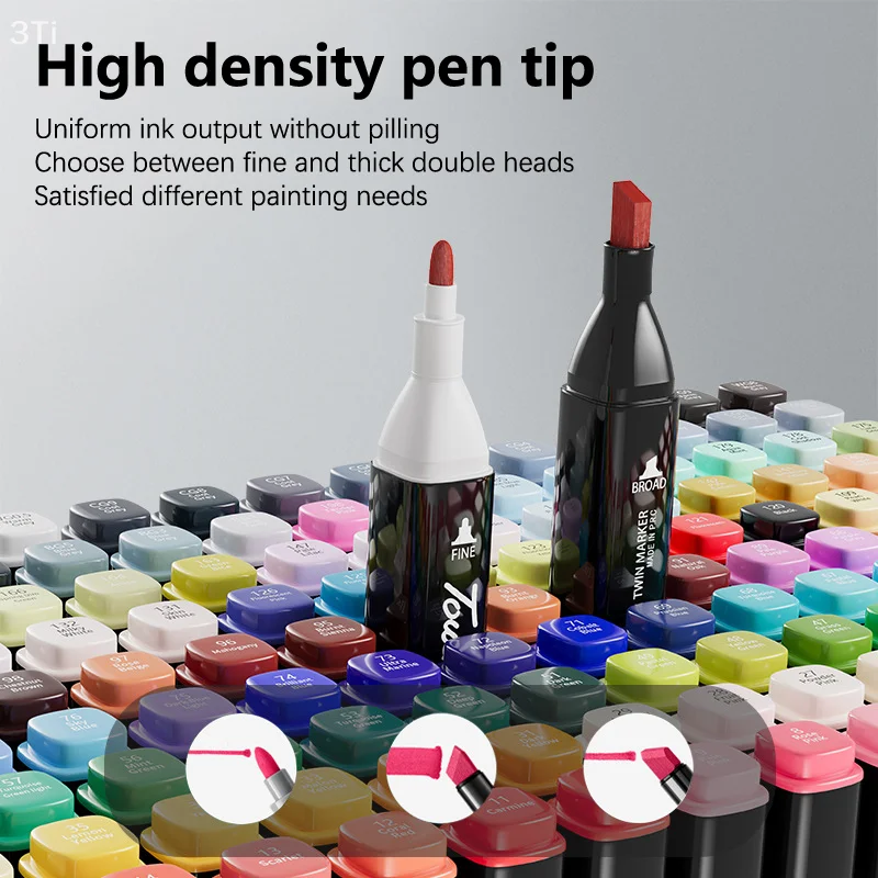 12/24/30/36/40/48/60/80/100/120/168 قطعة مجموعة أقلام تلوين فرشاة أقلام للطلاب المزدوج تلميح علامات تعتمد على الزيت لطلاب الفن