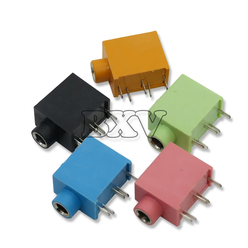 10PCS Headphone Jack Socket PJ-215 PJ-325 3.5mm Female Connector For Audio Video 5pin Red Black Blue Yellow Green