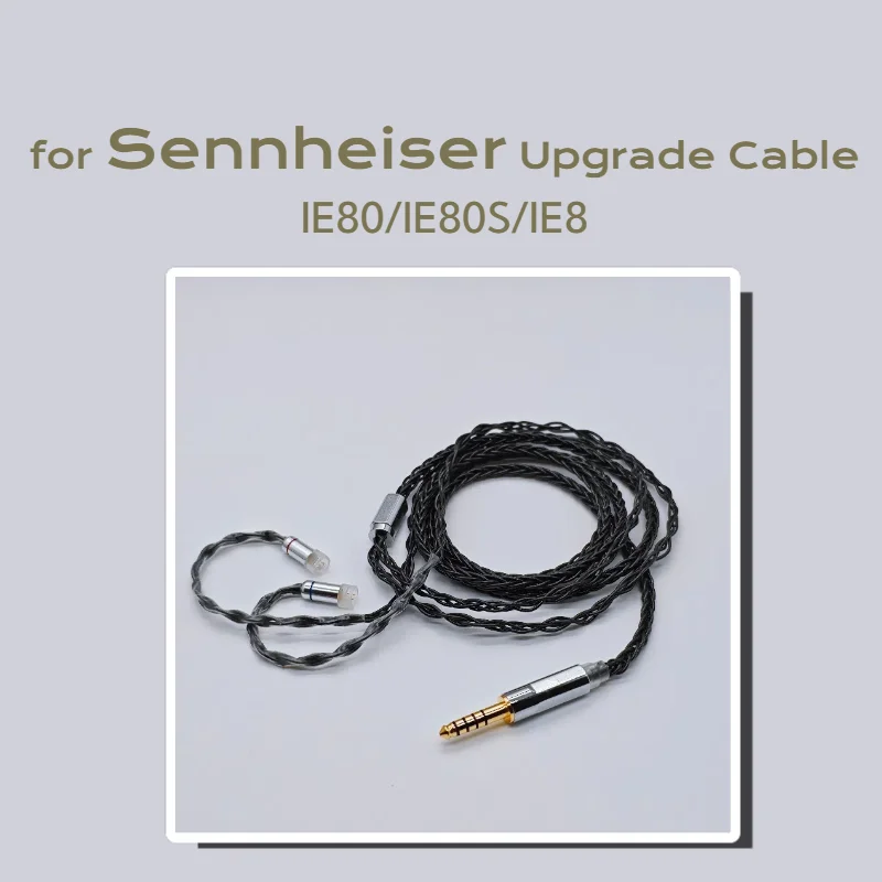 8 cores DIY Earphone Cable with Microphone, MMCX Earphone Cable for Sennheiser IE80/IE80S/IE8, 4.4 Balanced Line