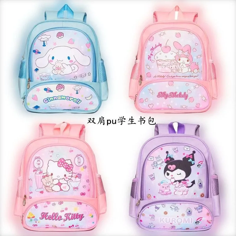 

Sanrioed Innovative Cinnamoroll My Melody Kuromi Cute Children's Backpack Kawaii Cartoon Leather Mini School Bag Holiday Gift