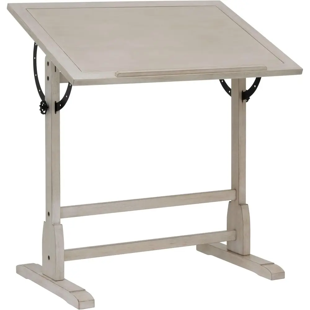 Vintage Whitewash Dining Table with Pencil Ledge - 36 W x 24 D - Adjustable Height