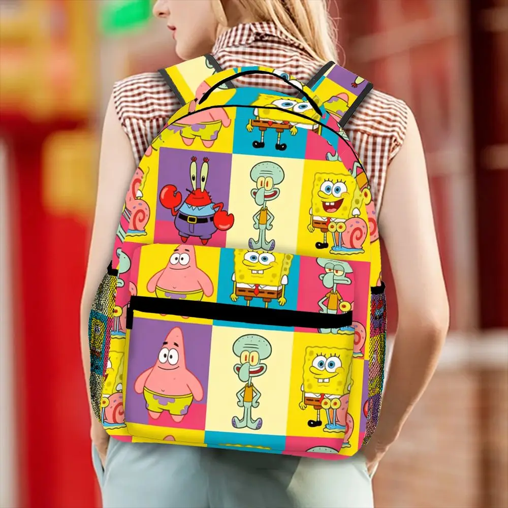 

Cute SpongeBob SquarePants Backpack, Cartoon School Bag with Patrick Star, Lightweight Travel Backpack for School Travel