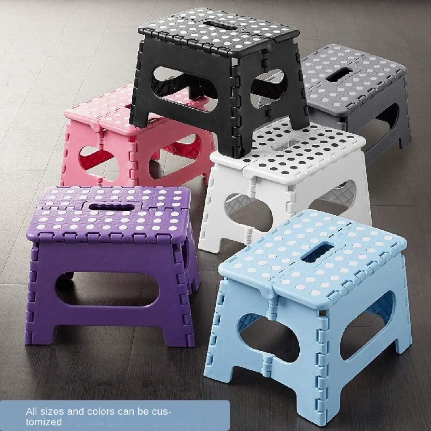 Convenient Foldable Step Stool  Durable Plastic, Suitable for Adults and Children, Perfect for Kitchen, Bathroom, or Bedroom