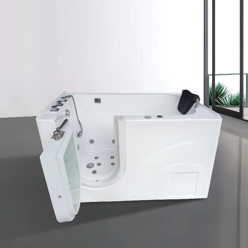 Elder Man Used Modern Acrylic Bathtub