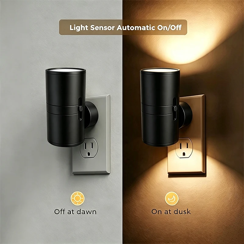 Dimmable LED Wall Lamp Plug Type Dusk To Dawn Sensor Night Lights for Indoor Room Corridor Stair Decor Lighting