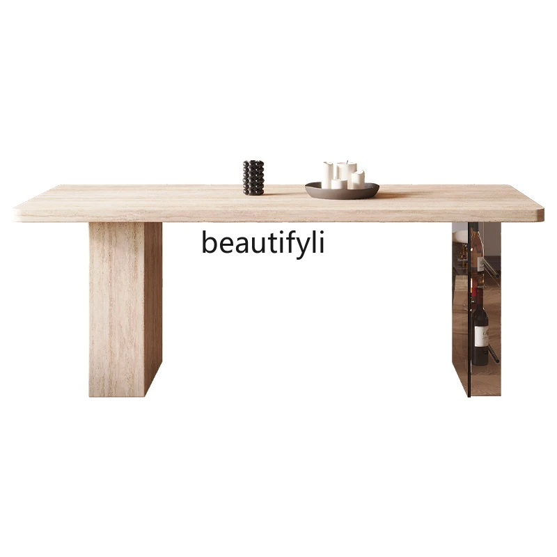 フランスのレトロなダイニングテーブル,アクリル,わび,砂,風,岩板,家庭用収納