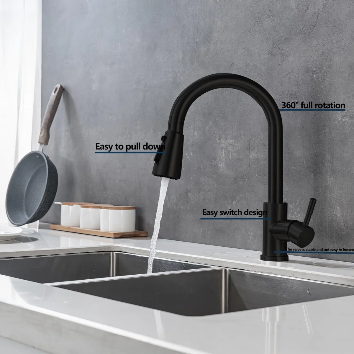Matte Black Kitchen Faucet wit - đánh giá và giá Commercial Kitchen Faucet