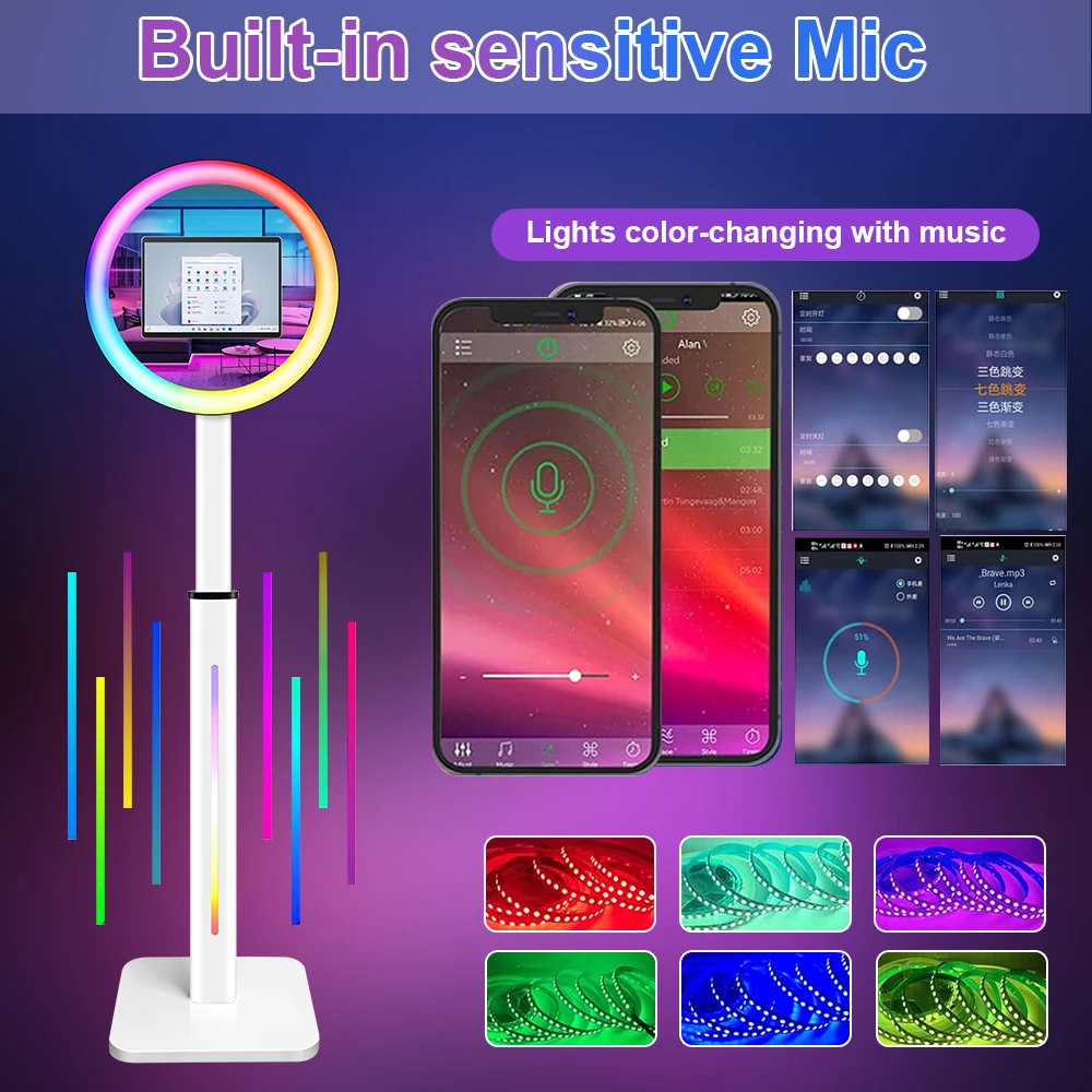 Microsoft 12.3 inch Photo Booth Ipad Adjustable Height 13 inch Photobooth Machine For Party Weddings Events Photo Studio Kits