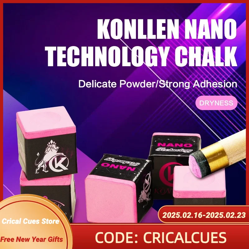 

KONLLEN Billiard Chalks Pink Purple Green Blue Medium/Oily/Dryness Pool Cue Chalk Snooker Carom Professional Billiards Accessory