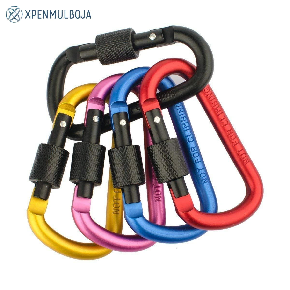 

2PCS D Shape Carabiner With Screw Lock Outdoor Climbing Camping Buckle Key Ring Bold Locking Clasp Keychain Multifunction Tools