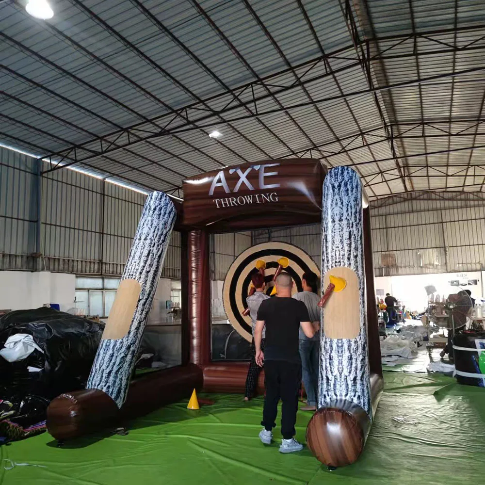 wholesale Inflatable Axe Throw Dart Game 3x3m Inflatable Axe Throwing Carnival Dart Board Carnival Game For Kids And Adults free