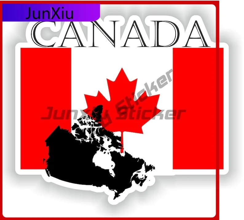 

Canada Flag Map Contour Emblem Stickers Custom Decals Camper Van Bike Decal V125 Motorcycle Stickers Suv Window Cover Scratch