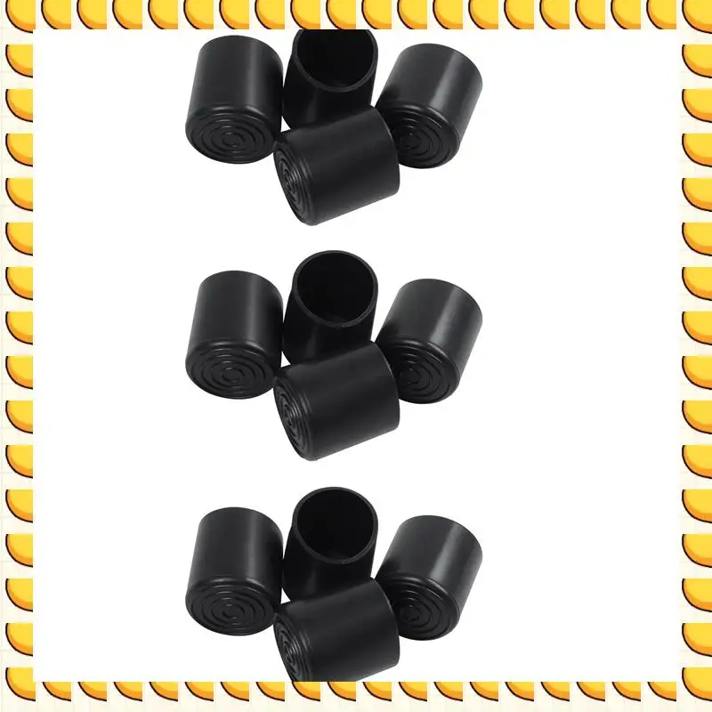 BAAU muebles de goma muleta pies taburete silla pierna punta almohadilla 12 piezas negro