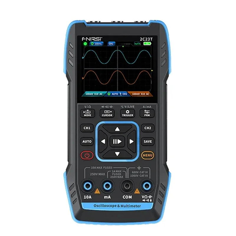 FNIRSI  2C23T Handheld Digital Oscilloscope Multimeter + Function Signal Generator  3IN1 Dual Channel 10MHZ*2 50MS/s