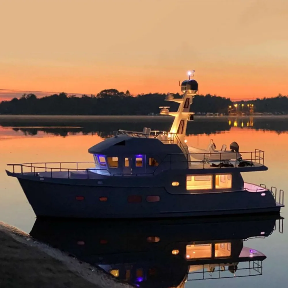 75 cm RC Schiffe Dual Motoren Simulation Nordhavn Yacht Fernbedienung Boot 3D-Druck Form RC Schiffe Modellbausatz Schiff Spielzeug Geschenk