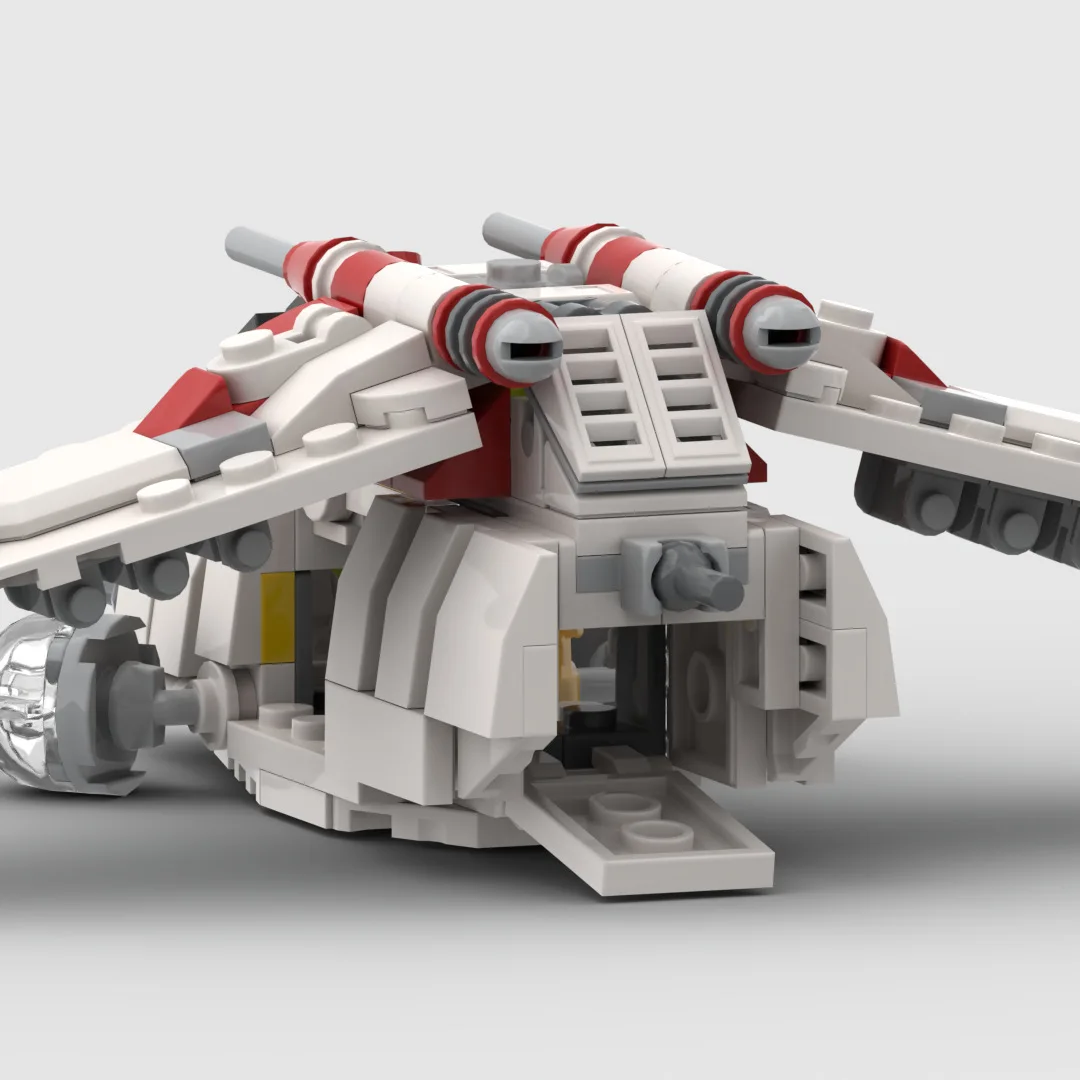 MOC اللبنات غالاكسي كلاش الخيال العلمي العسكرية Coruscant الحرس جمهورية Gunboat الصبي 178 قطعة نموذج تجميع الطوب لعبة أطفال #4