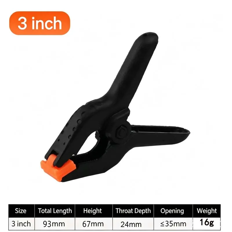 4Pcs 3/4inch Plastic Spring Clamps,Holder Clips for Photography Backdrop Stand,Woodworking Projects, Craft DIY & Home Fixing Use