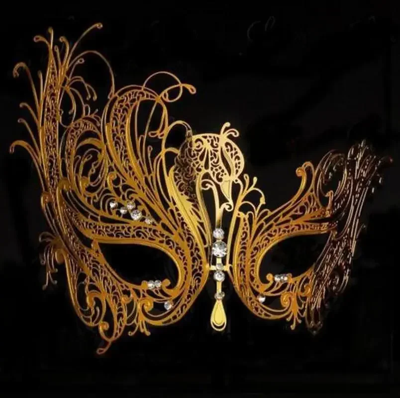 Venetian Masquerade for Party Club Fancy Halloween Dress Women Sexy Metal Eye Clipping Mask