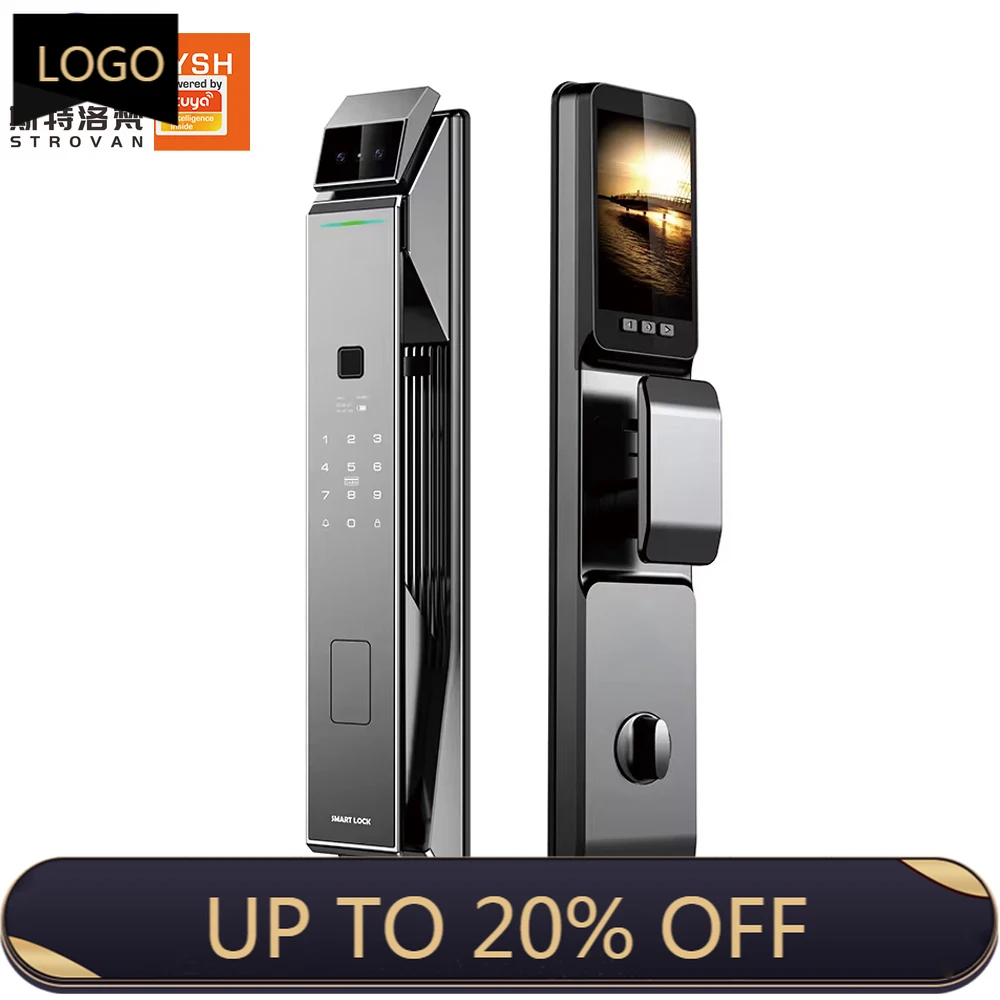 

STLF 3D Face Recognition ID Fingerprint Viewer Remote Doorbell Key 7 Ways Unlock Tuya App Cloud Smart Door Lock