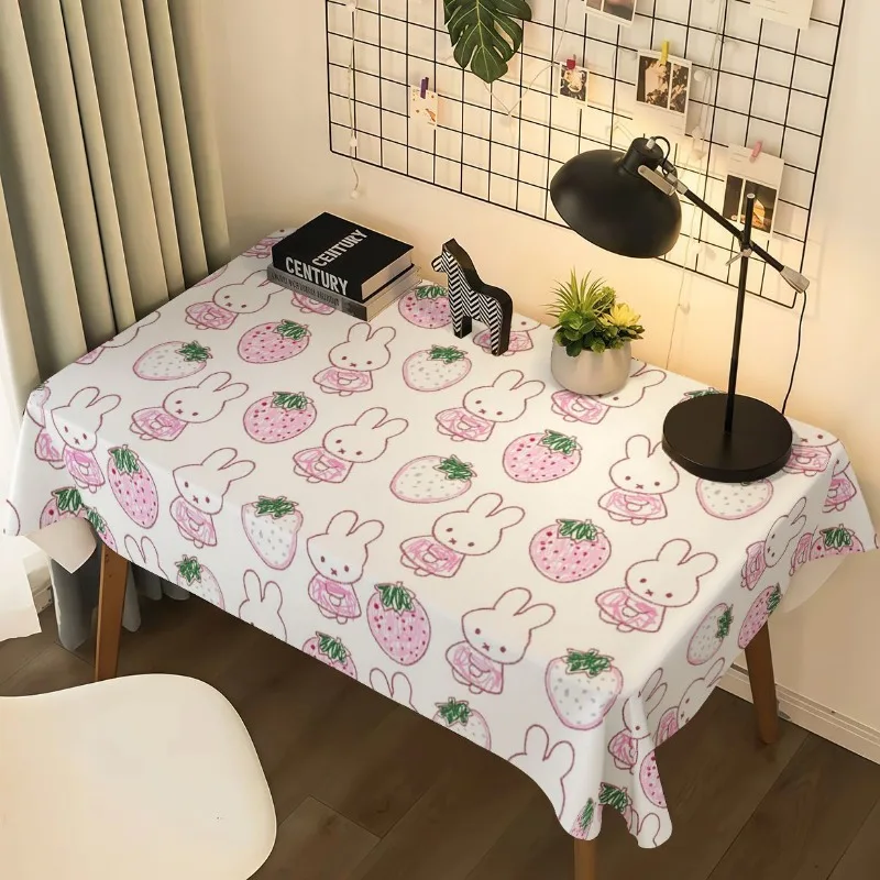 Miffy rabbit table cloth simple versatile decorative bedroom bedside table dust cloth photo background cartoon decorative cloth - view 3
