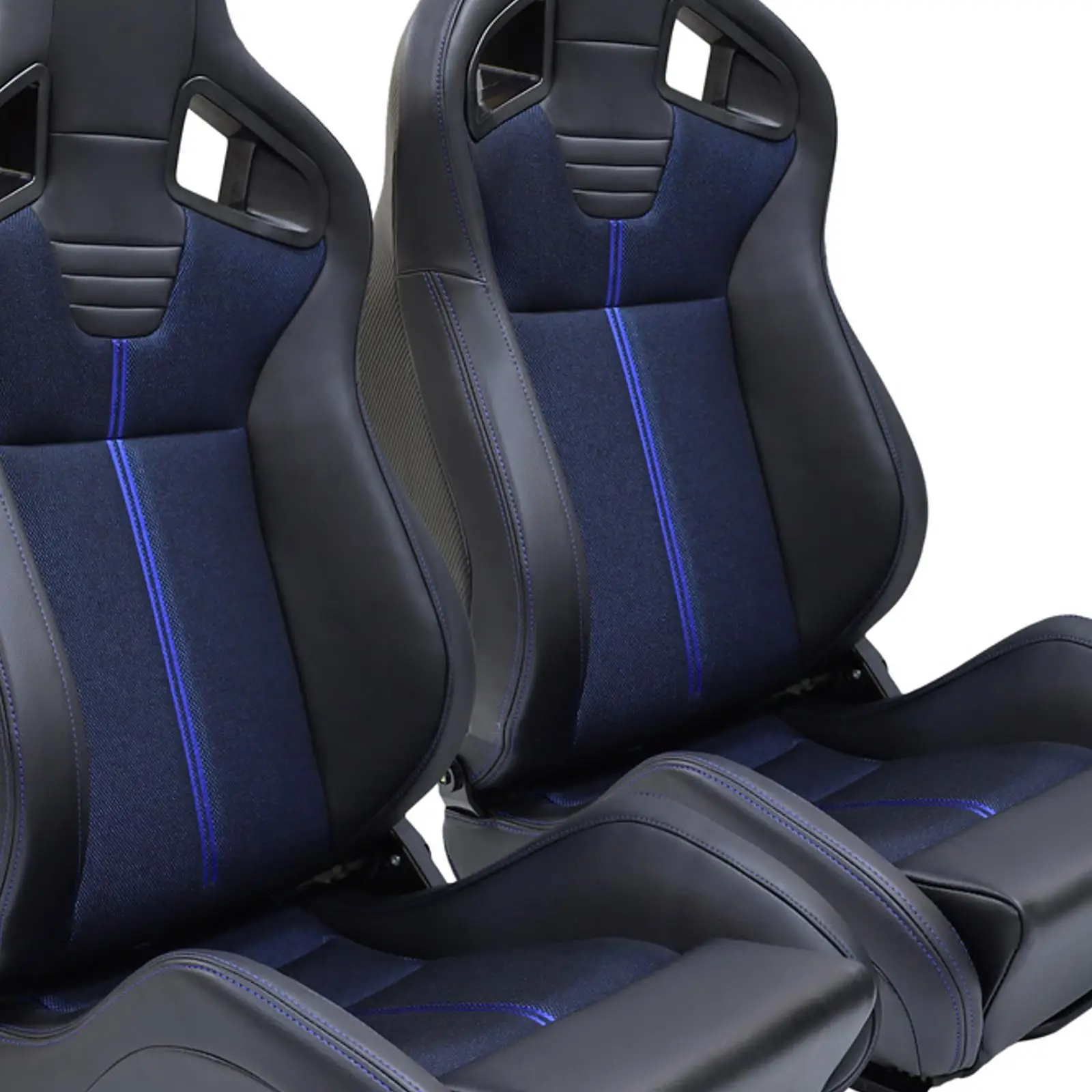 Sedile Auto Universale in Memory Foam, Design Ergonomico a Guscio, Blu con Barra Verticale Ricamata per Upgrade Auto