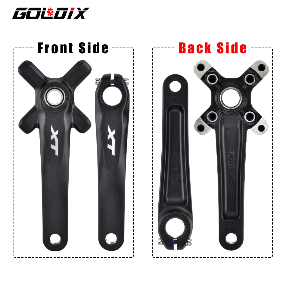 GOLDIX XT Bicikli crankset 104BCD chainring Széleskörű Összehúzza magát 32-42T 170/175mm Eltorzult crankbait Összeegyeztethető vel SHIMANO/SRAM 11-12speed