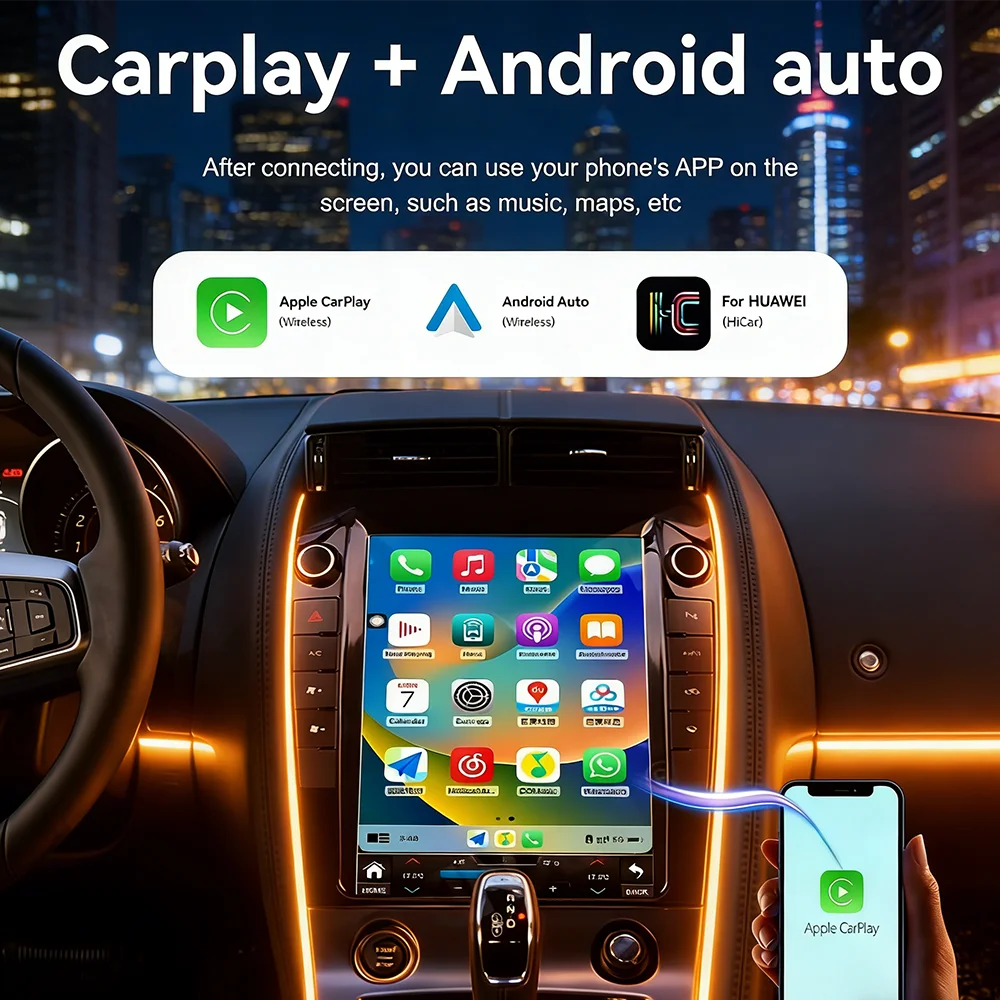 Auto Android 14.0 Stereo Carplay Multimedia Player For Jaguar F-TYPE 2013-2020 Car Radio Navigation 9.7 Inch Scren Head Unit DSP view 6