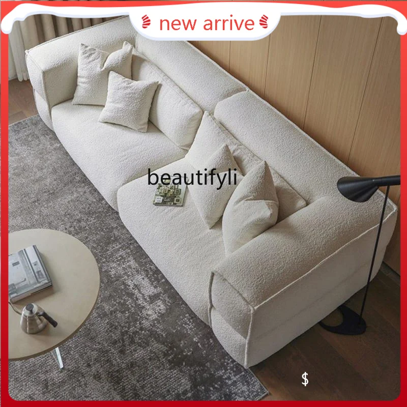

S132 Xiaoli Fabric Sofa Small Apartment Living Room Nordic Simple Light Luxury Straight Row Tofu Block