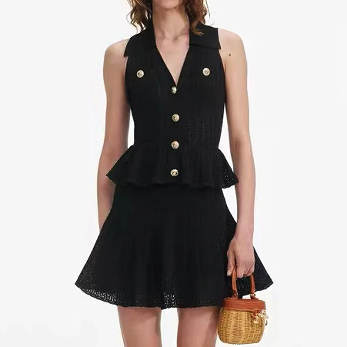 

customized Spot high-end quality celebrity slim fit sleeveless knitted dress