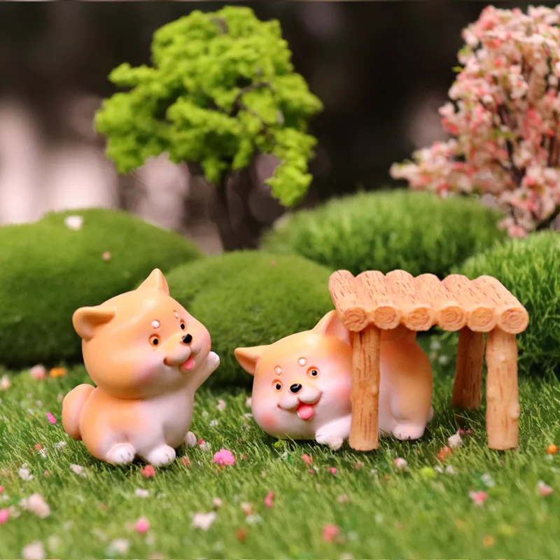 Akita dog handmade model doll resin crafts micro landscape ornaments Shiba Inu puppy doll cute jewelry desktop garden ornaments