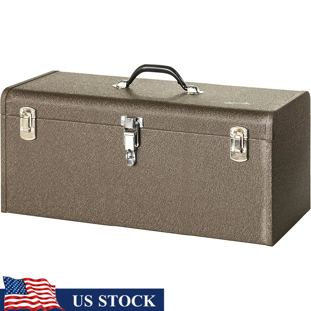 

Heavy Duty 24 Inch All Purpose Tool Box with Locking Hasp and Removable Tray Organized Tool Storage