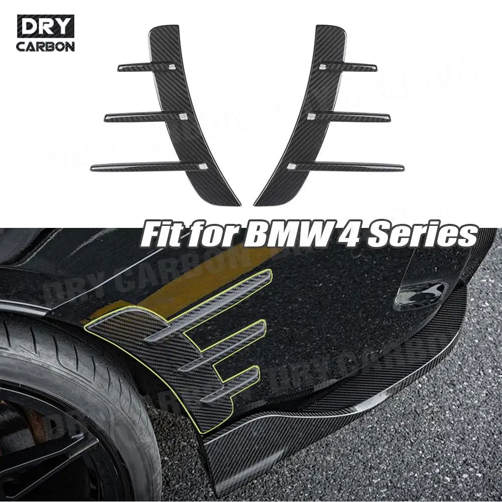 

Dry Carbon Fiber Rear Bumper Fender Air Vent Decoration Trims Canards Splitters for BMW 4 Series G22 G23 Coupe 2021+ Accessories