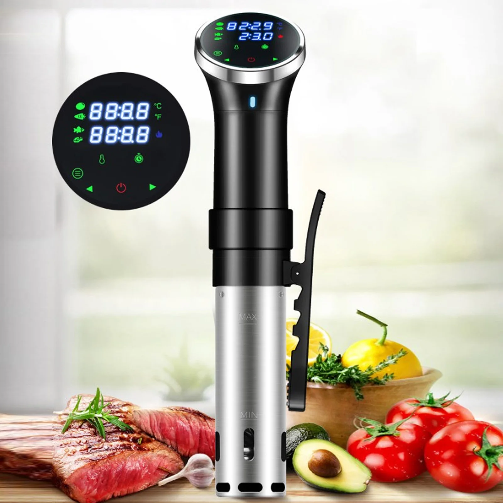 

Immersion Circulator Accurate Temperature Control Professional 1100W Easy Cleaning Vacuum Immersion Cooker Safety for Kitchen