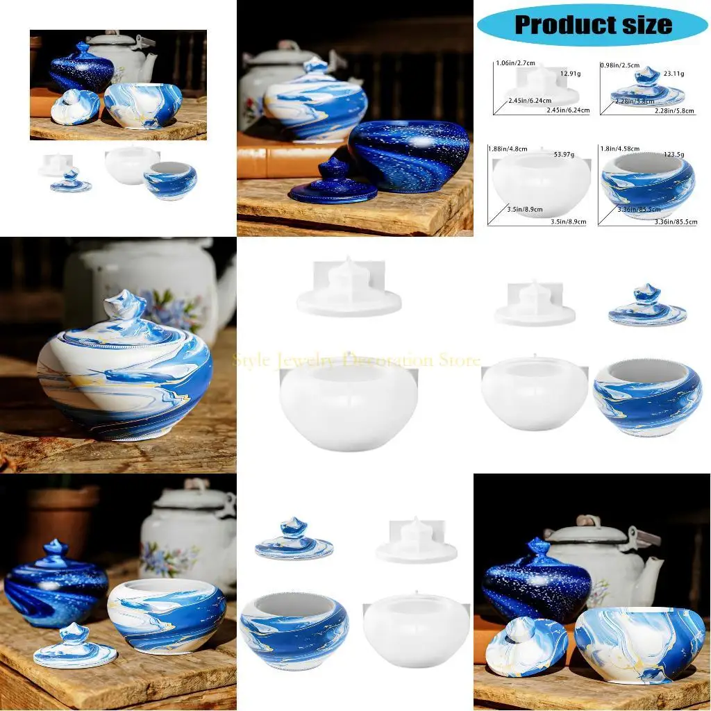 D46E Artistic Teapot Silicone Mold Handmade Storage Organizers Teapot Jewelry Mold For Candle Soap Crafts And Home Display